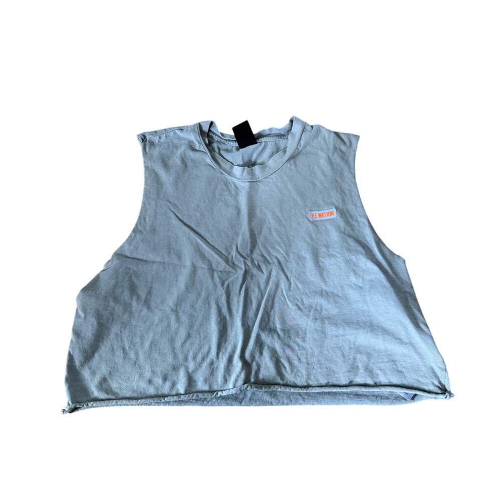 P.E Nation sleeveless tank top in grey workout gym athletic wear comfort running